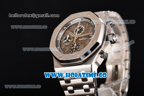 Audemars Piguet Royal Oak Offshore Grey Themes Chrono Swiss Valjoux 7750 Automatic Steel Case/Bracelet with Grey Dial and Arabic Numeral Markers (NOOB) - Click Image to Close